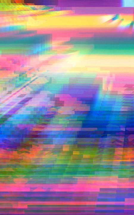 Colourful Glitched abstract digital ART work printed in A1 paper size with margins for framing