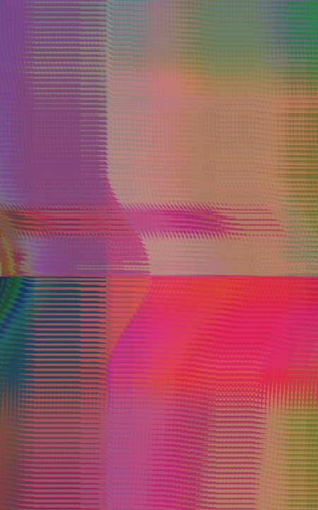 Colourful Glitched abstract digital ART work printed in A1 paper size with margins for framing